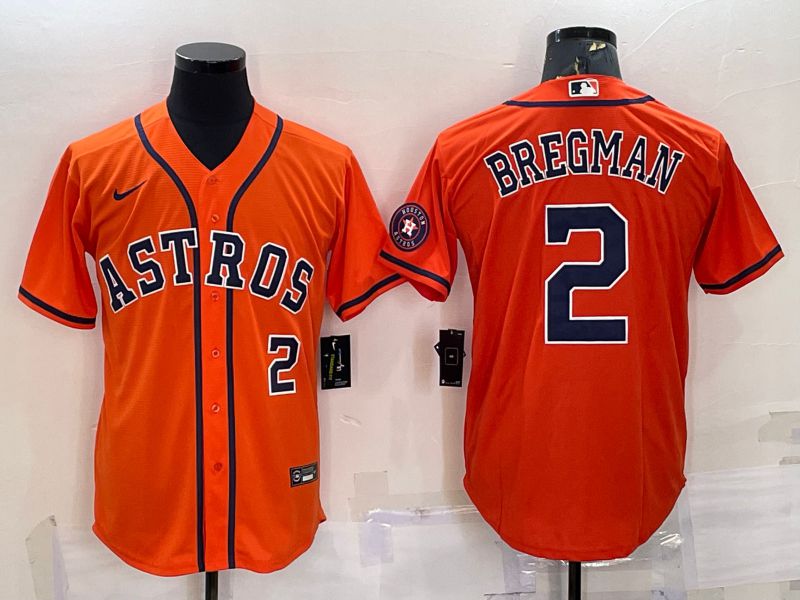 Men Houston Astros #2 Bregman Orange Game Nike 2022 MLB Jerseys